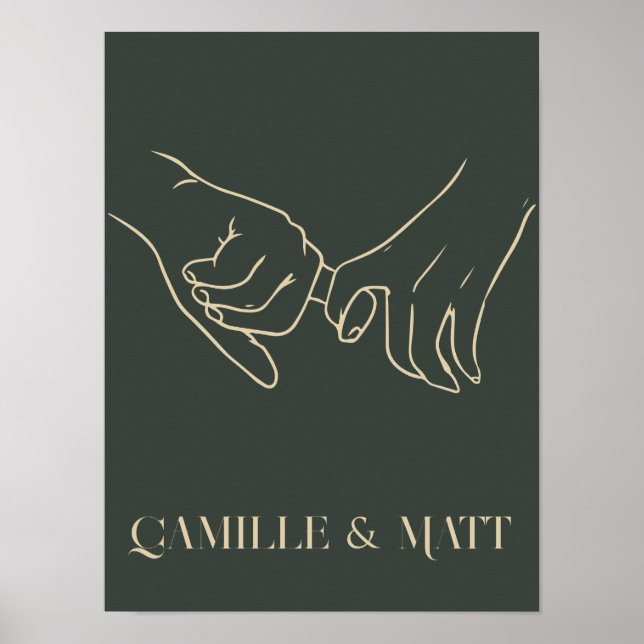 Poster Arte de linha Abstrato simples moderna,boho chic (Frente)