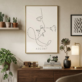 Poster Arte de Linha Arquitetônica Minimalista 'ASCENT' -