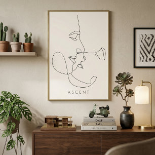 Poster Arte de Linha Arquitetônica Minimalista 'ASCENT' -