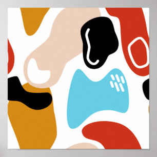 Poster Arte de linha de dedo com glamor de Abstrato