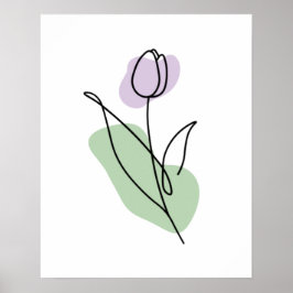 Poster Arte de Linha de Flor
