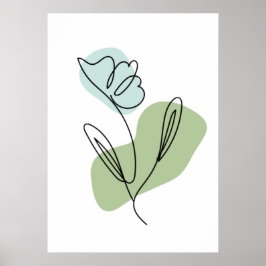 Poster Arte de Linha de Flor
