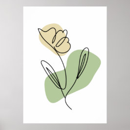 Poster Arte de Linha de Flor