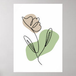 Poster Arte de Linha de Flor