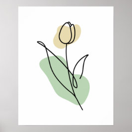 Poster Arte de Linha de Flor