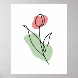 Poster Arte de Linha de Flores