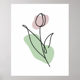 Poster Arte de Linha de Flores
