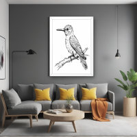 Arte de Linha de Ilustração de Pássaros Minimalist