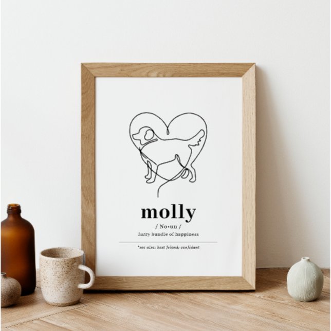 Poster Arte de Linha de Retriever de Ouro de Portrato Per (Criador carregado)