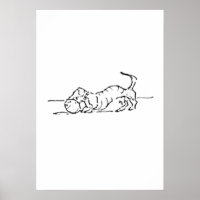 Arte de Linha Divertida Cachorro Salsicha