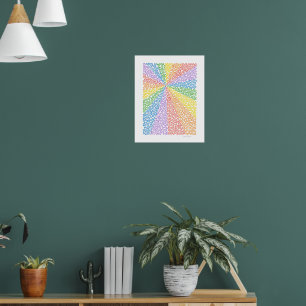 Poster Arte de Linha do Arco-Íris