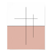 Arte de linha do Horizonte de Pêssego Minimalista