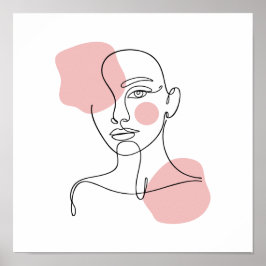 Poster Arte de Linha Facial Feminina