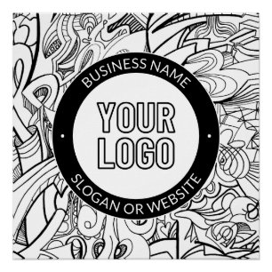 Pôster Arte de Linha Moderna & Seu Logotipo com Texto Edi