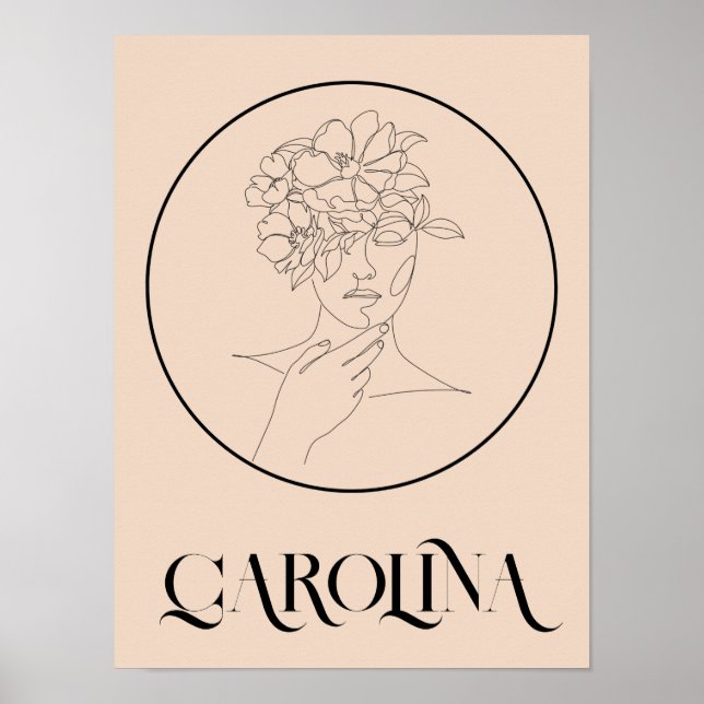 Poster Arte de Linha Simples Moderna Preta e Branca, Chic (Frente)