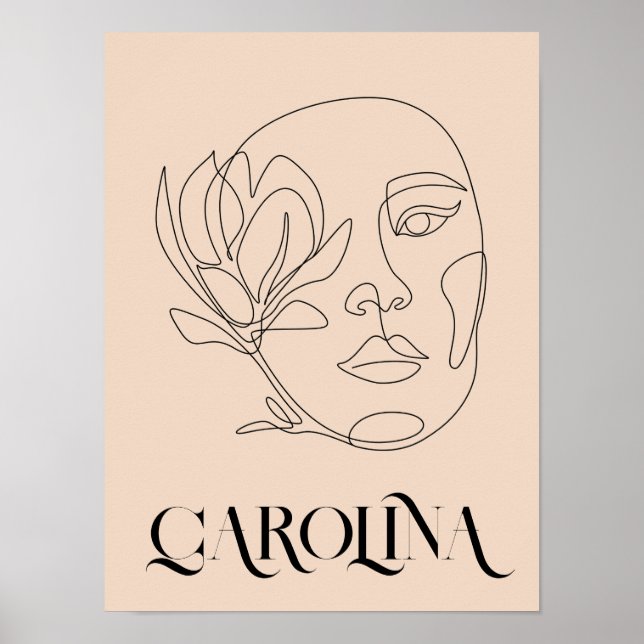 Poster Arte de Linha Simples Moderna Preta e Branca, Chic (Frente)