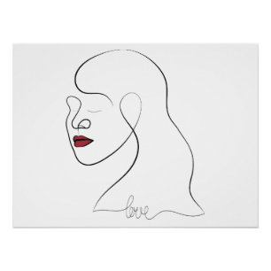 Pôster Arte de linha única - Amor