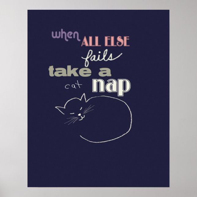 Poster arte de linhagem de gatos com citação humorística  (Frente)