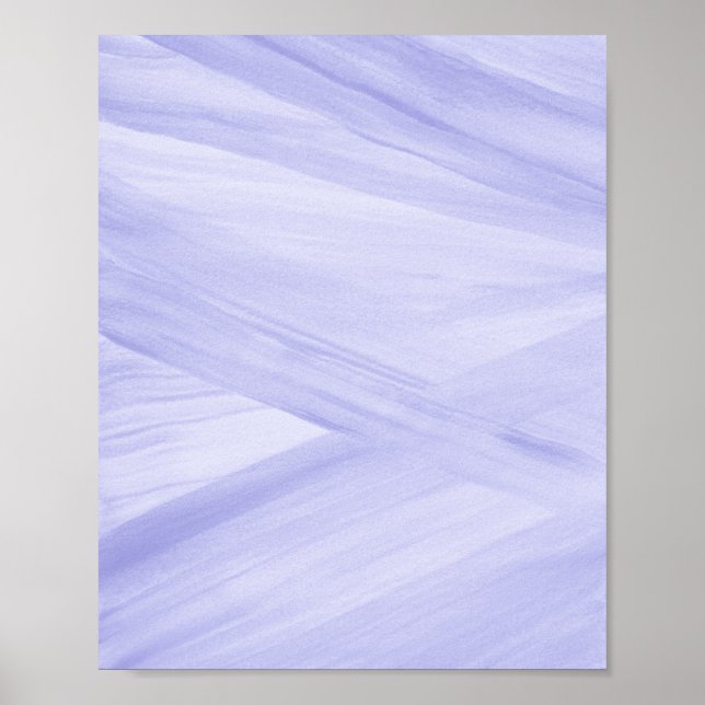 Poster Arte de Linhas Abstratas Roxo Bege com Pinceladas (Frente)