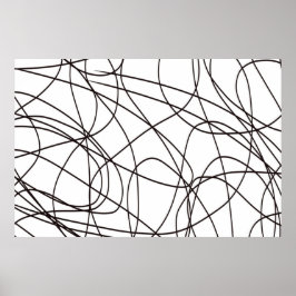 Poster Arte de linhas brancas e pretas