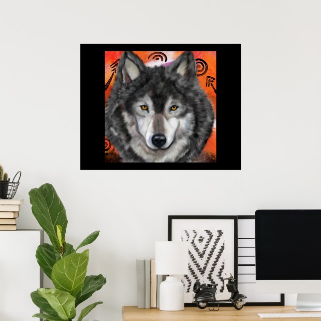 Poster Arte de Lobo (Escritório em casa)