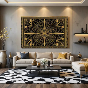 Poster Arte de Luxo Art Déco em Ouro