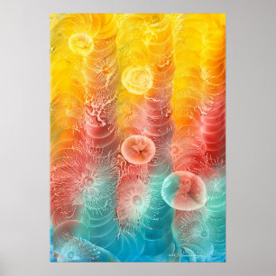 Poster Arte de Luz Colorida Abstrata Pintada à Mão