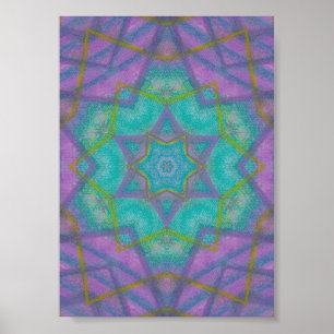 Poster Arte de Mandala Abstrato Colorido Única P36C