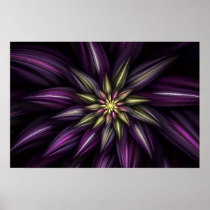POSTER ARTE DE MANDALA FLORAL MÍSTICA – EXPLOSÃO DE FLOR