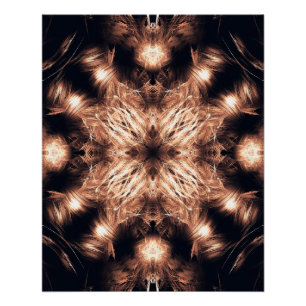 Pôster Arte de Mandala Fractal em Arenito Radiante