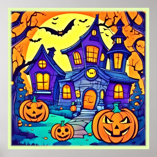 Poster Arte de Mansão Assombrada Spooky (Frente)