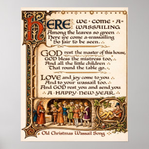 Poster Arte de Manuscrito Iluminado da Canção Vintage Was