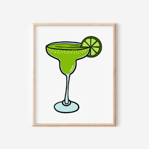 Poster Arte de Margarita Desenhada à Mão Orgânica