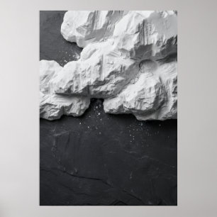 Poster Arte de mármore branco abstrato Escultura fina Pri