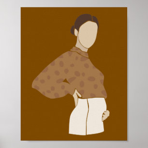 Poster Arte de maternidade de mulher grávida abstrata com