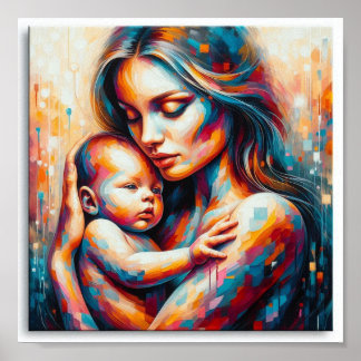 Poster Arte de Maternidade Ousada e Colorida