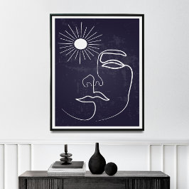Poster Arte de Meio século Moderno da Linha da Mulher