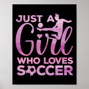 Poster Arte de Menina de Futebol Para Meninas Crianças Me