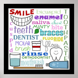 Poster Arte de Metrô de Termos Dentais