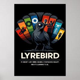 Poster Arte de Mimética da Realidade do Lyrebird