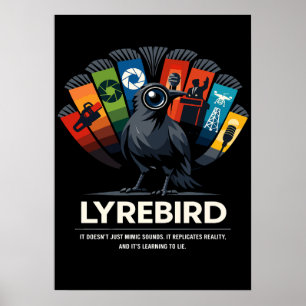 Poster Arte de Mimética da Realidade do Lyrebird