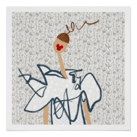 Arte de Moda Glam Glamourosa Garota Divertida