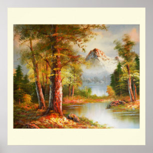 Poster Arte de montanha e paisagens fluviais