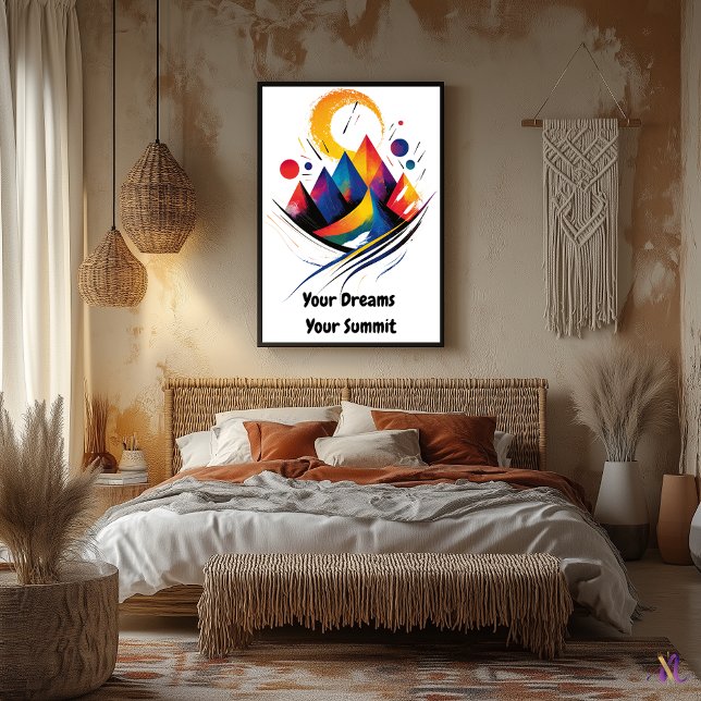 Poster Arte de Montanha Mínima abstrato Motivacional (Criador carregado)