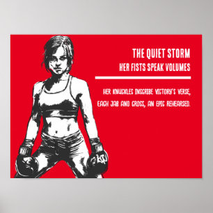 Poster Arte de Motivação para Lutadoras: The Quiet Storm