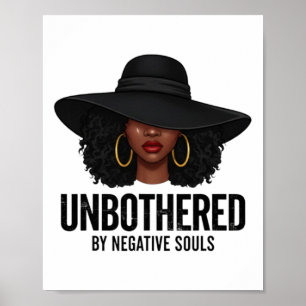 Poster Arte de Mulher Negra Impassível com Almas Negativa