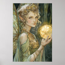 Arte de Muralha da Fada Cristal Ball Fantasy