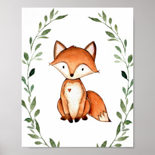 Poster Arte de Muro da Floresta de Raposa Verde