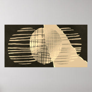 Poster Arte de Muro de Abstrato moderna e Dourada negra