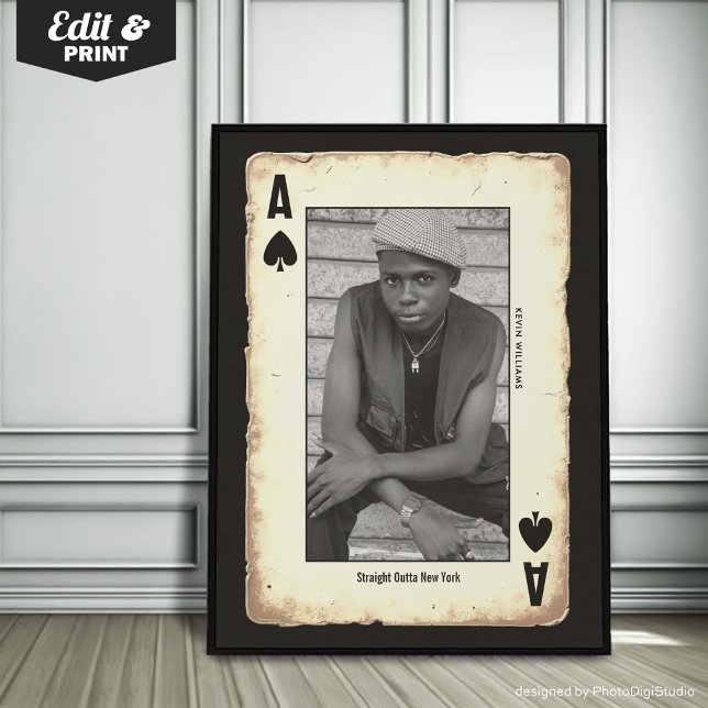 Poster Arte De Muro De Adolescentes Personalizada, Saída  (Custom Rebel Teen Wall Art, Poker Straight Outta Poster)